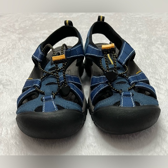 Keen EUC Womens 7 Blue Gray Yellow Waterproof Hiking Sandals. Cinch strap - Picture 4 of 8